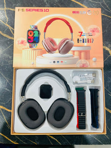 P9 Series 10 Smartwatch Set – 7 Bands Included + Wireless Headphones